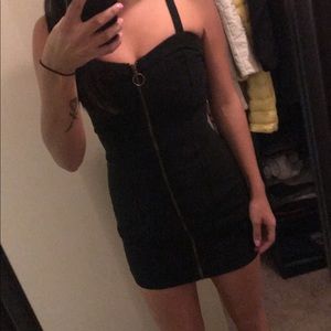Dark denim zip dress
